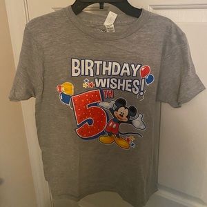 DISNEY Micky Mouse 5th Birthday Wishes! Boys Med Tee T-Shirt Gray NEW Gift.